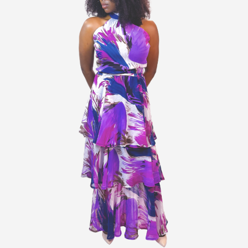 Purple patterned cropped two piece | Nigerian Fashion| Roseline's Closet
