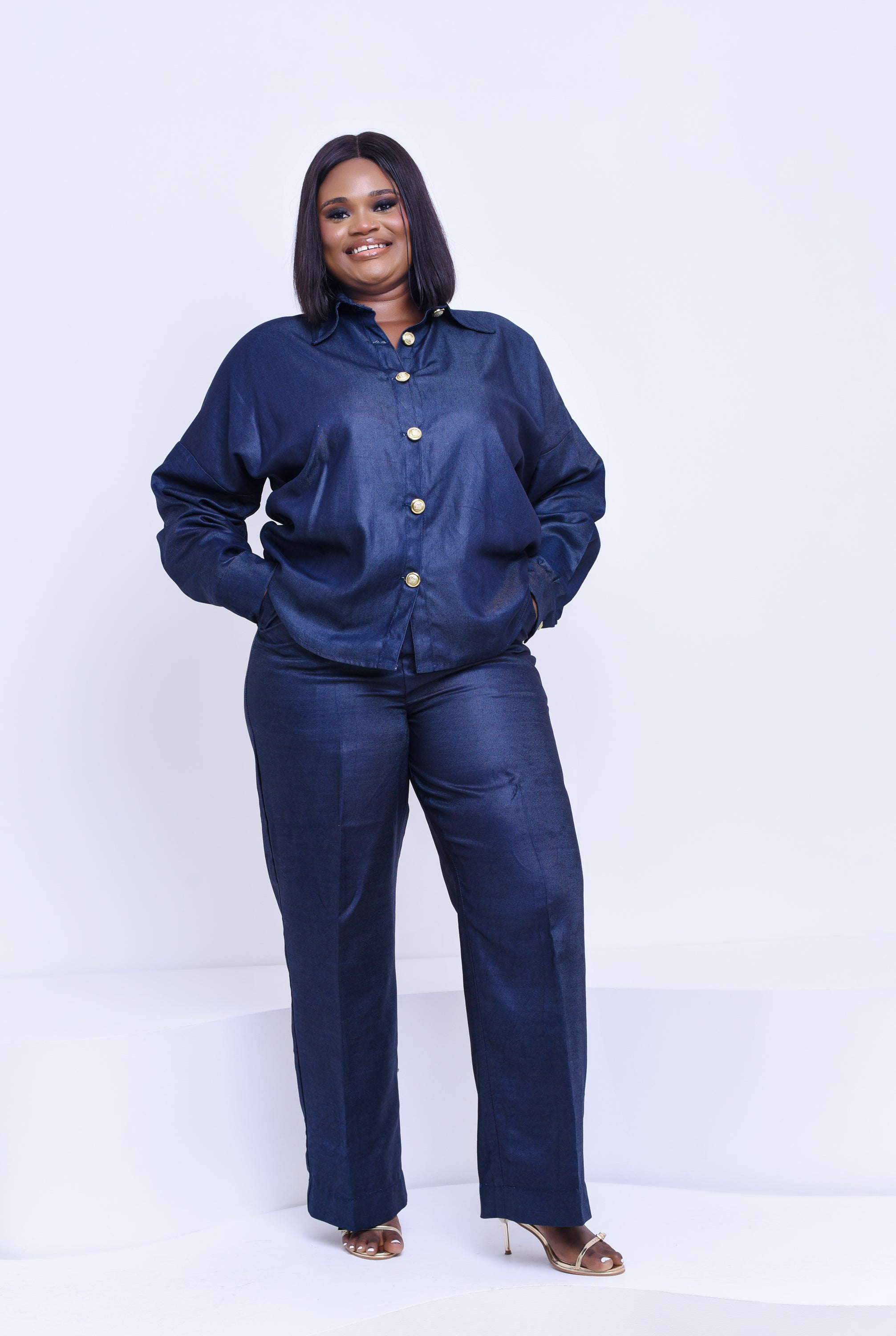 Denim pants set | Nigerian Fashion| Roseline's Closet
