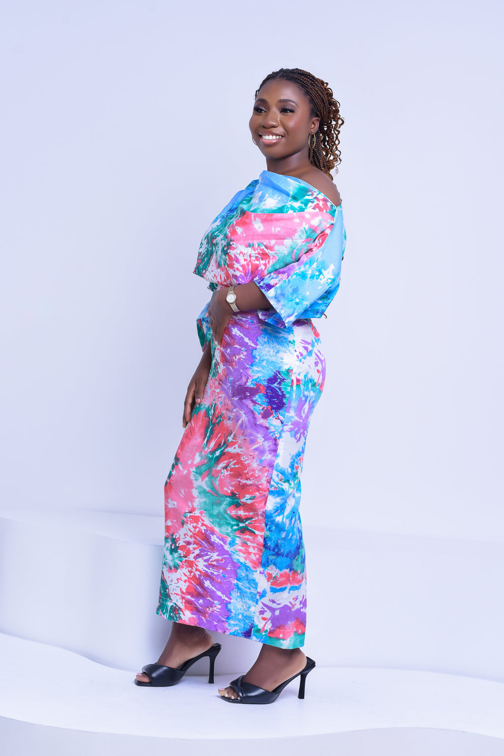 Colorful blouse and skirt set | Nigerian Fashion| Roseline's Closet