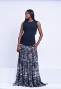 Black patterned maxi dress | Nigerian Fashion| Roseline's Closet