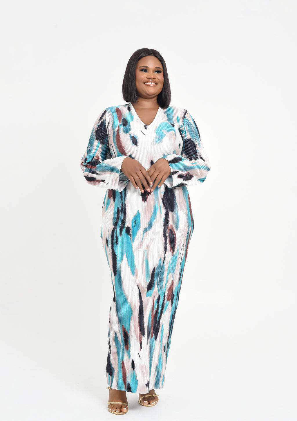 Patterned maxi dress  | Nigerian Fashion| Roseline's Closet