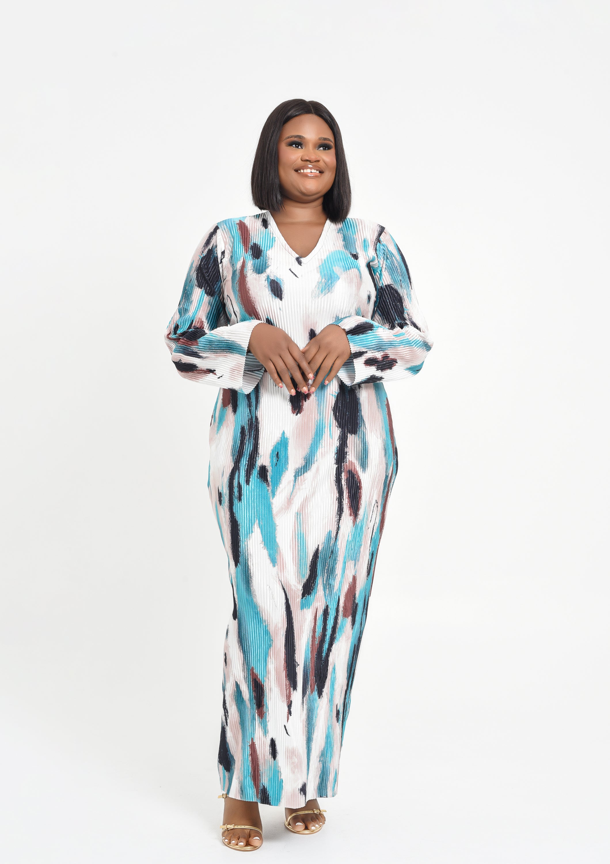 Patterned maxi dress  | Nigerian Fashion| Roseline's Closet