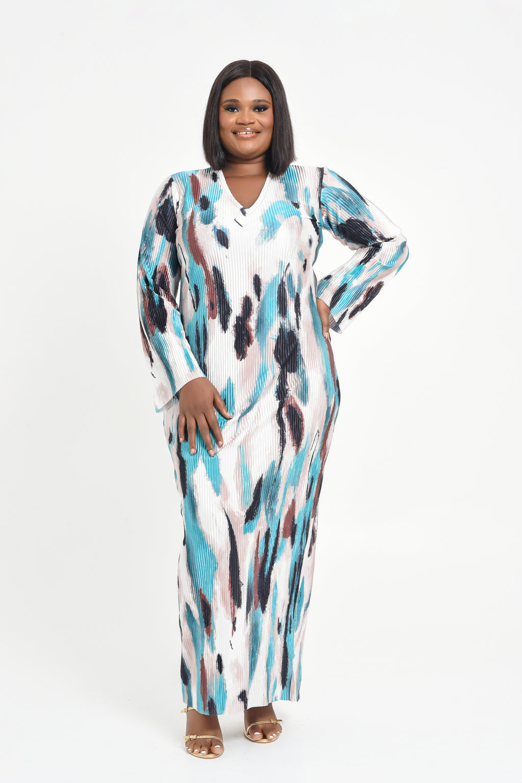 Patterned maxi dress  | Nigerian Fashion| Roseline's Closet
