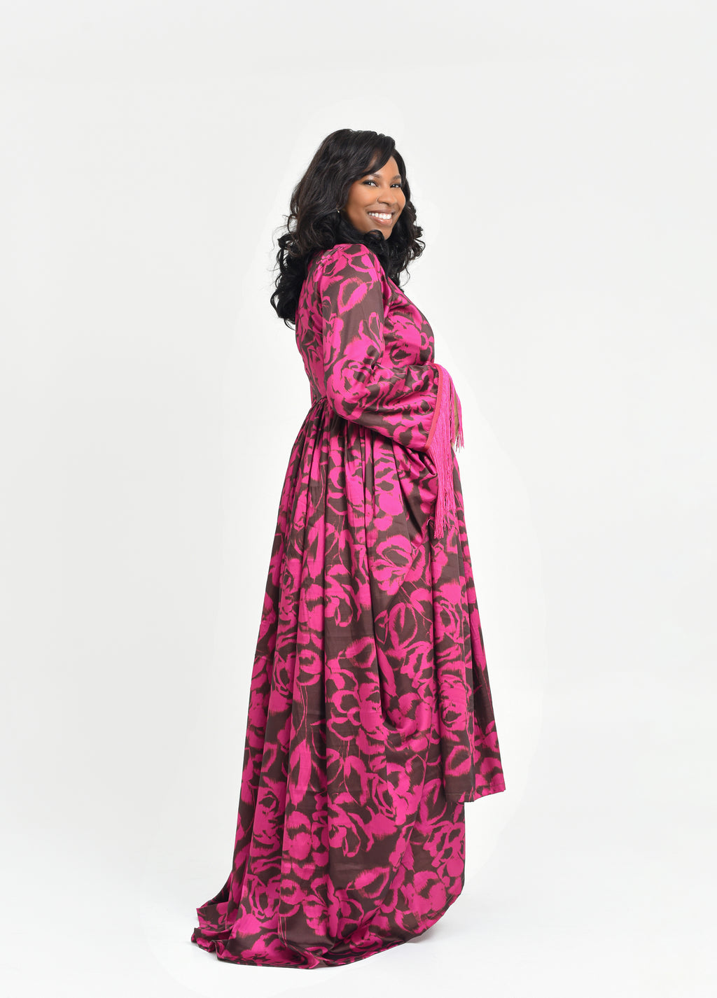 Pink and brown pattern dress  | Nigerian Fashion| Roseline's Closet