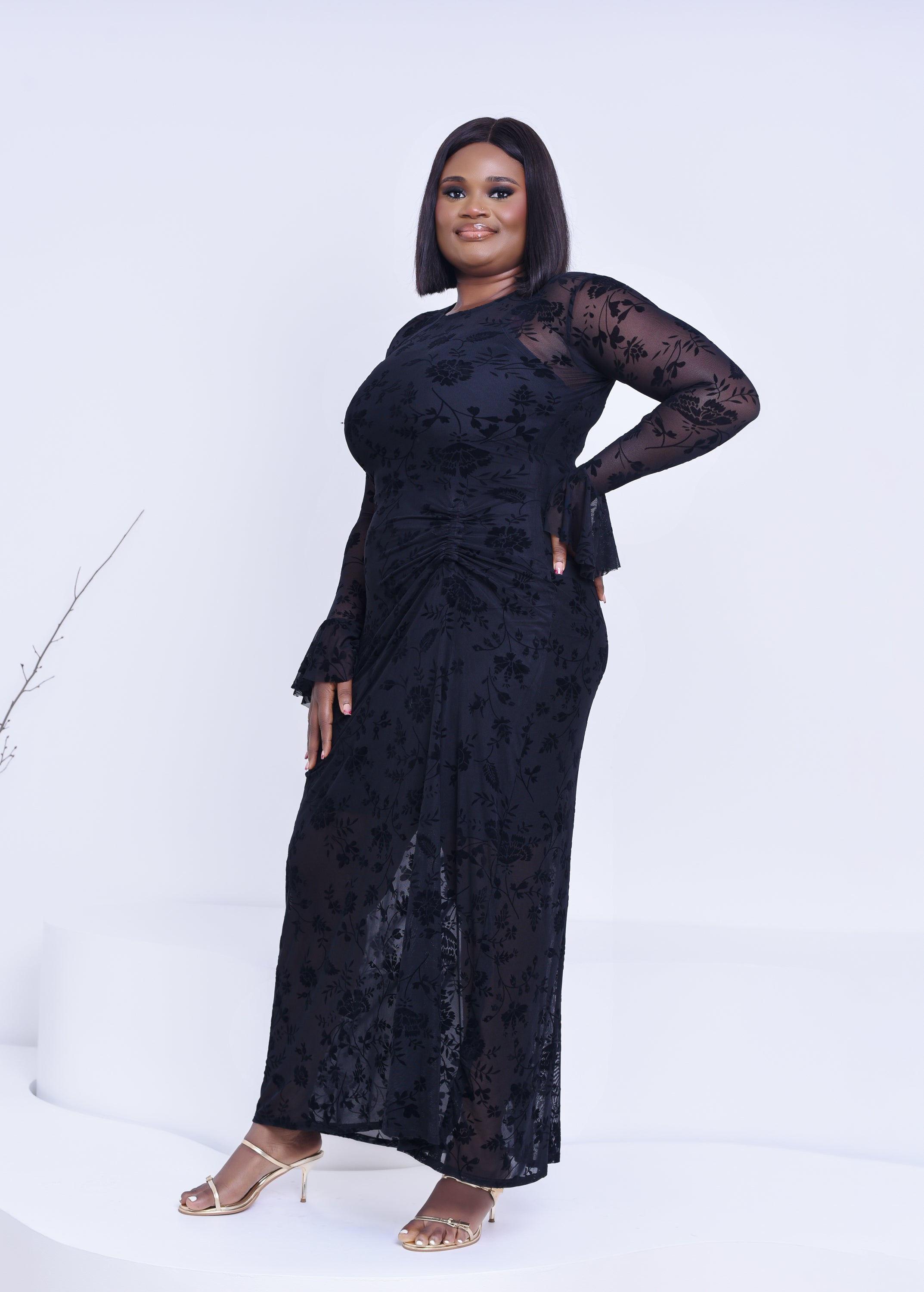 Black lace maxi dress | Nigerian Fashion| Roseline's Closet