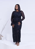 Black lace maxi dress | Nigerian Fashion| Roseline's Closet