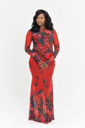 Red floral mesh dress | Nigerian Fashion| Roseline's Closet