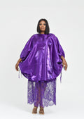 Purple satin blouse and  lace skirt set   | Nigerian Fashion| Roseline's Closet