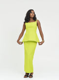Lime green two piece top and skirt set | Nigerian Fashion| Roseline's Closet