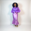 Lilac colored blouse and skirt set | Nigerian Fashion| Roseline's Closet